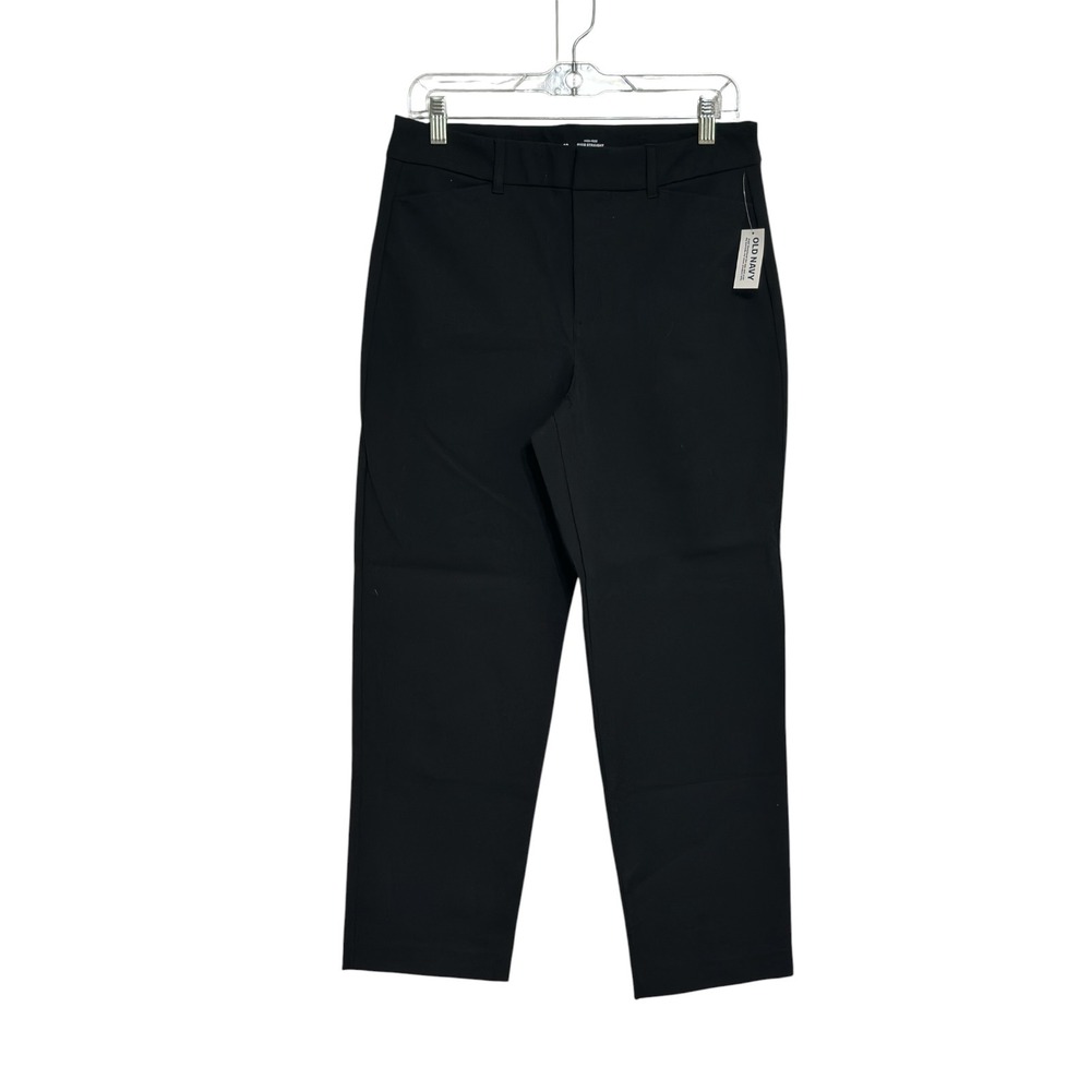 Old Navy Pixie Straight Pant Women Black High Rise Stretch Capsule Minimalist 10 - Picture 1 of 5